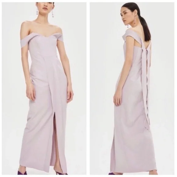 open lace back dress Leading Role One Shoulder Maxi Dress Purple